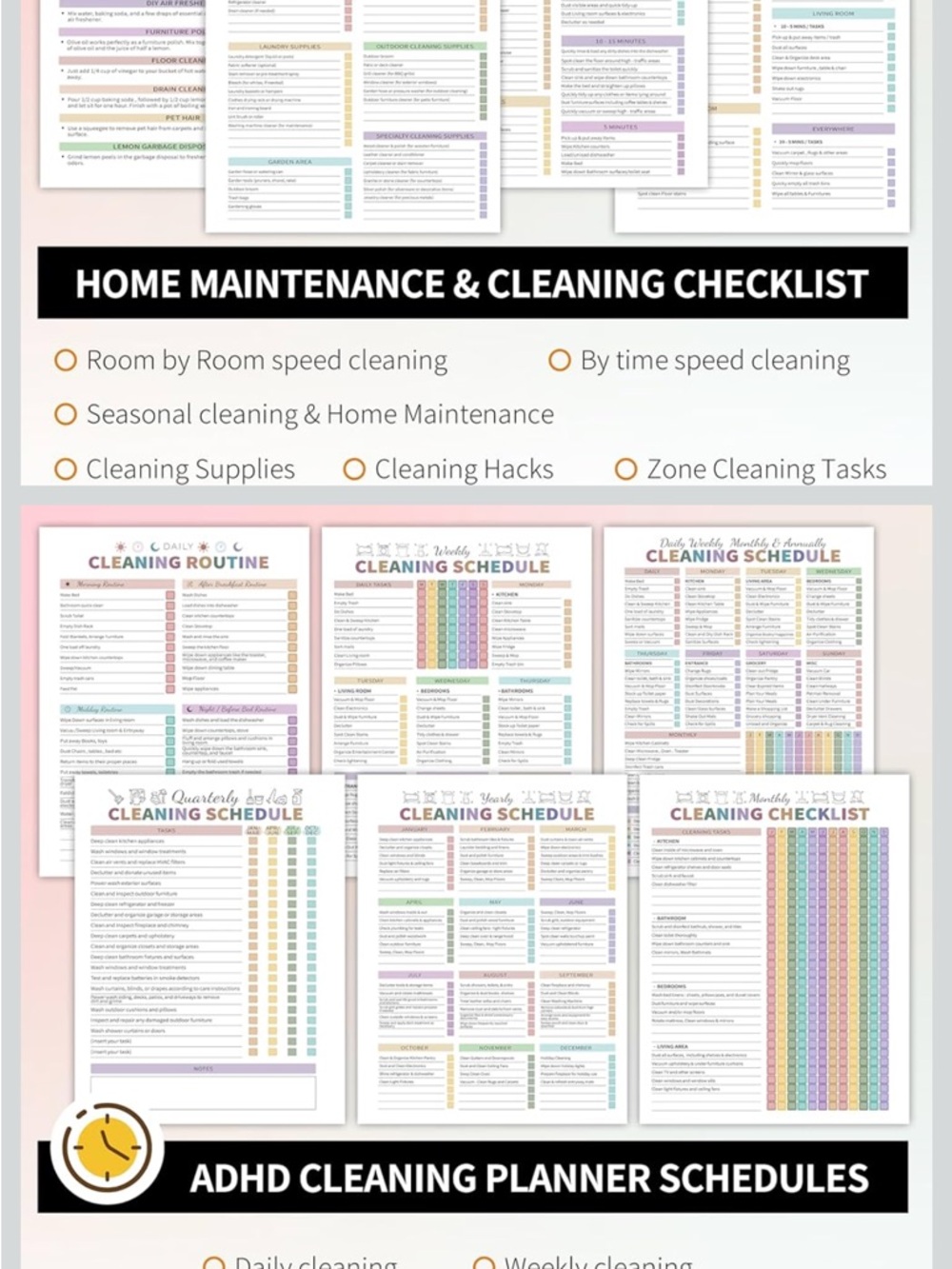 ADHD Cleaning Schedule & Checklist Notebook - Picture 7 of 8